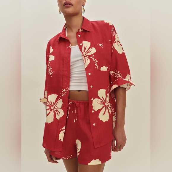 Reformation Tops - Reformation Eli Oversized Linen Shirt